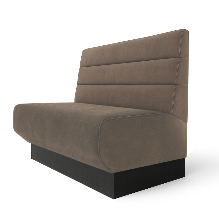 Wagner S | Restaurantbænk | B:H 60 x 100 cm | Taupe | Vandrette striber | Fløjl