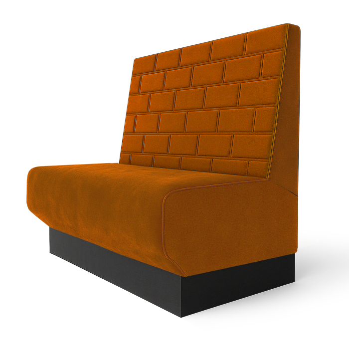 Wagner S | Gastrobank | B:H 60 x 120 cm | Orange | Sten | fløjl