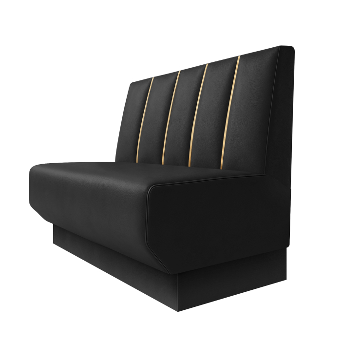 Wagner S | Restaurantbænk | B:H 60 x 120 cm | Sort | Dubai | Læder