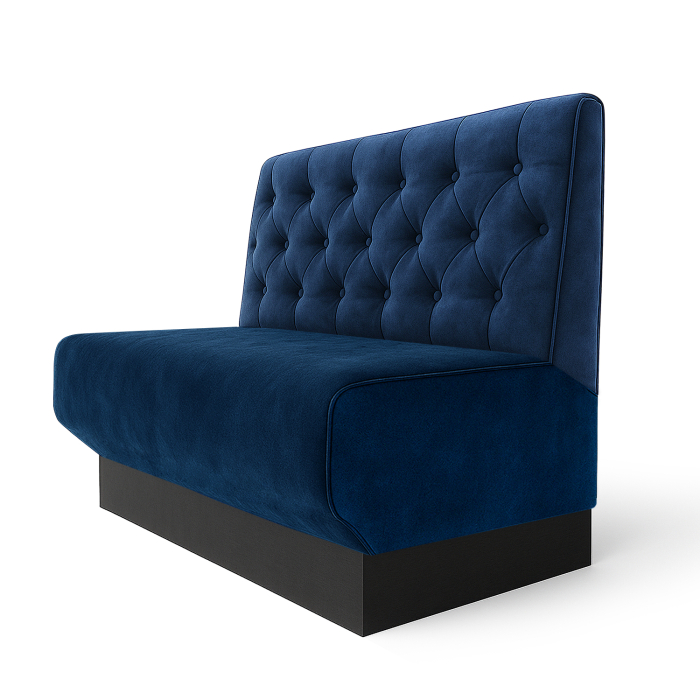 Wagner S | Gastrobank | B:H 60 x 90 cm | Blå | Chesterfield | fløjl