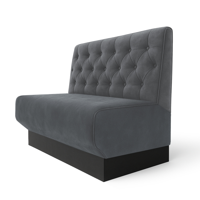 Wagner S | Gastrobank | B:H 60 x 90 cm | Grå | Chesterfield | fløjl