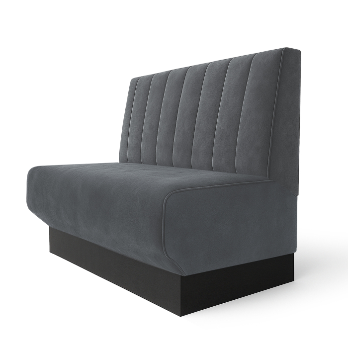 Wagner S | Panca da ristorante | L:A 60 x 90 cm | Grigio | A righe | Velluto