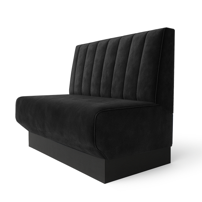 Wagner S | Restaurantbænk | B:H 60 x 90 cm | Sort | Stribet | Fløjl
