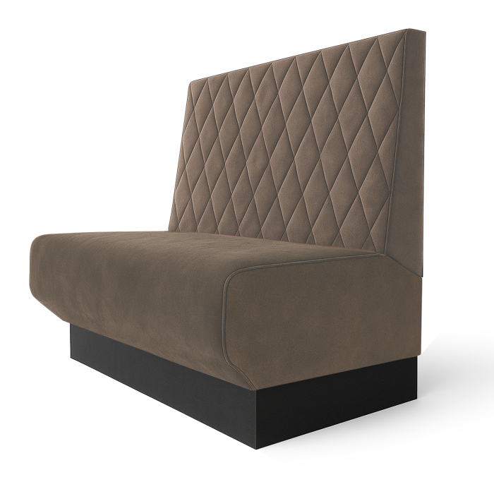 Wagner S | Ławka restauracyjna | Szer.:wys. 60 x 90 cm | Szarobrązowy | Diament | Aksamit
