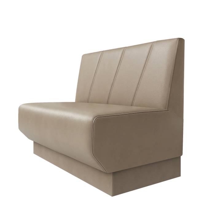 Wagner S | Restaurant bench | W:H 60 x 90 cm | Taupe | Diagonally striped | Leather
