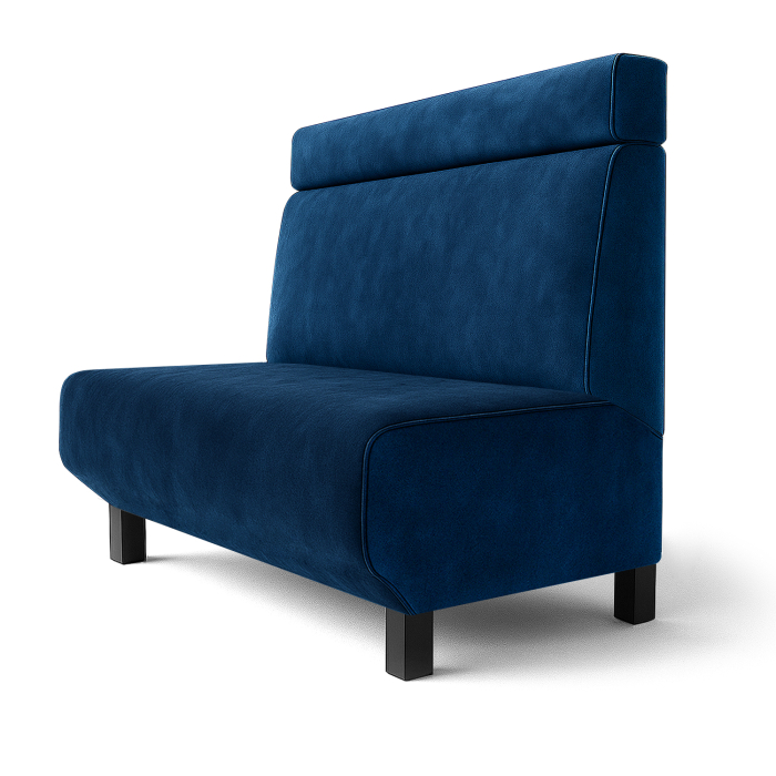 Wagner F | Restaurantbænk | B:H 60 x 90 cm | Blå | Hovedgærde | Fløjl