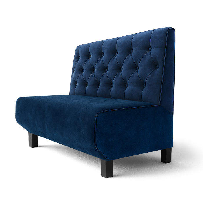 Wagner F | Gastrobank | B:H 120 x 100 cm | Blau | Chesterfield | Samt