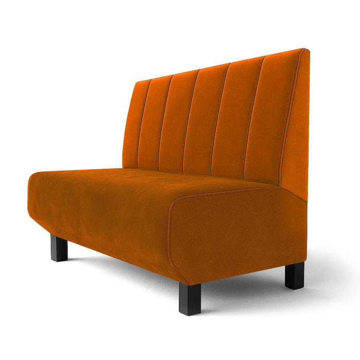 Wagner F | Gastrobank | An:Al 180 x 120 cm | Naranja | Doble costura a rayas | Terciopelo