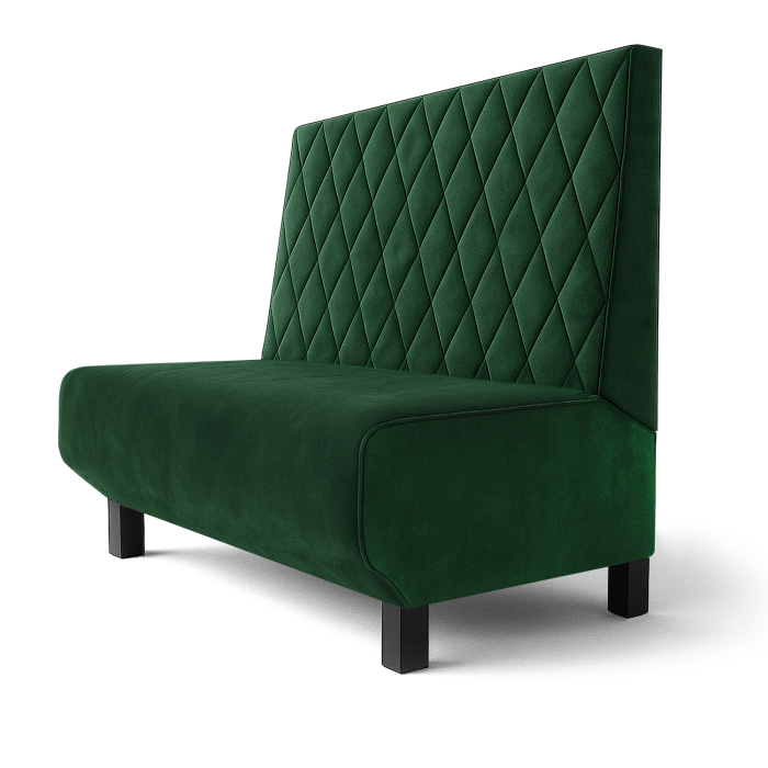 Wagner F | Ławka restauracyjna | Szer.:wys. 60 x 90 cm | Ciemnozielony | Wzór diamentowy | Aksamit