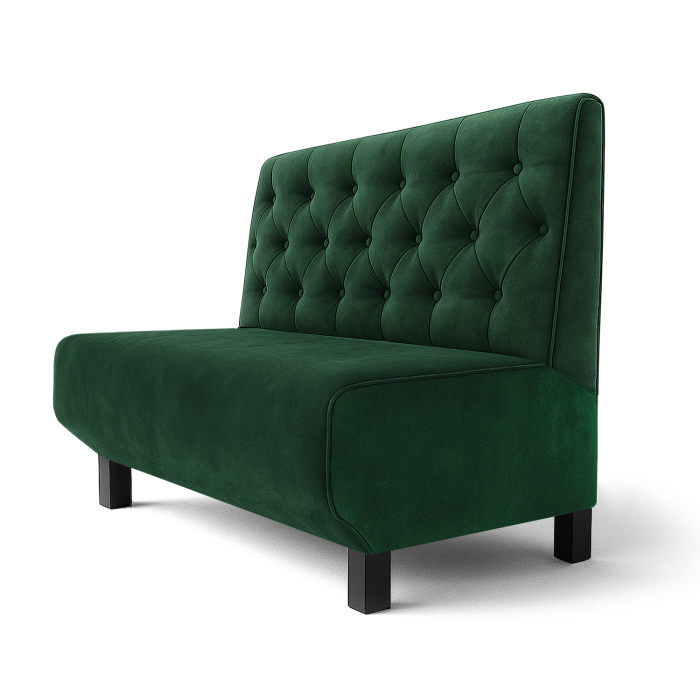 Wagner F | Restaurangbänk | B:H 60 x 90 cm | Mörkgrön | Chesterfield | Sammet