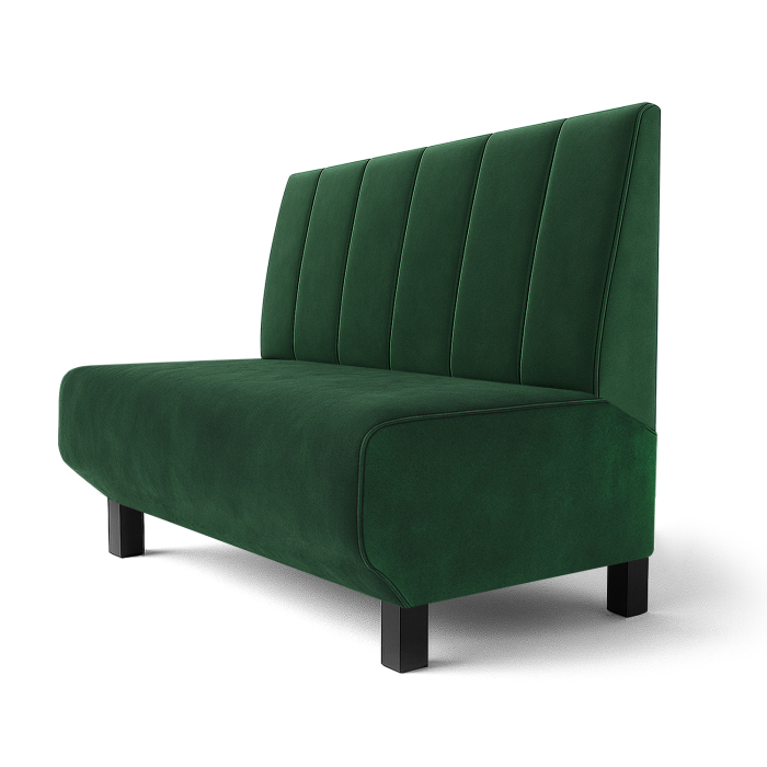 Wagner F | Restaurantbænk | B:H 60 x 90 cm | Mørkegrøn | Stribet, dobbeltsyning | Fløjl