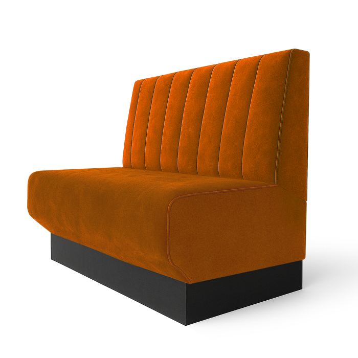 Wagner S | Gastrobank | B:H 100 x 100 cm | Oranje | Gestreept | Fluweel