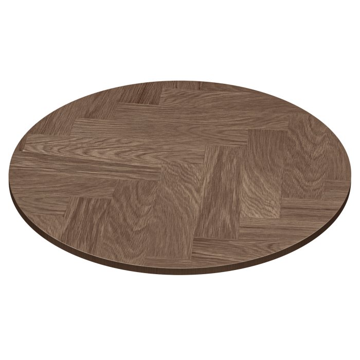 IMPIALLACCIATO IN ROVERE | Piano del tavolo Gastro impiallacciato in rovere | Ø 60 x 2,5 cm | Nero | Rotondo | Spina di pesce