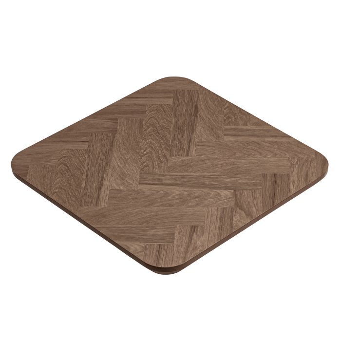 IMPIALLACCIATO IN ROVERE | Piano del tavolo in impiallacciato rovere Gastro | 60 x 60 x 2,5 cm | Nero | Quadrato | Spina di pesce