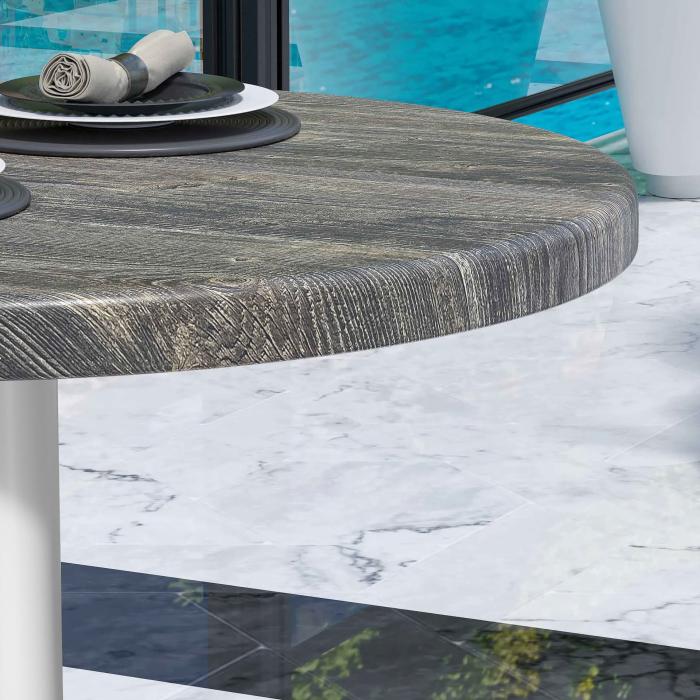 WAP | Bistro Außen Stehtisch | Ø:H 60 x 109 cm | Rustikal Kiefer / Weiß | Rund | Klappbar WAP | Bistro Außen Stehtisch | Ø:H 60 x 109 cm | Rustikal Kiefer / Weiß | Rund | Klappbar