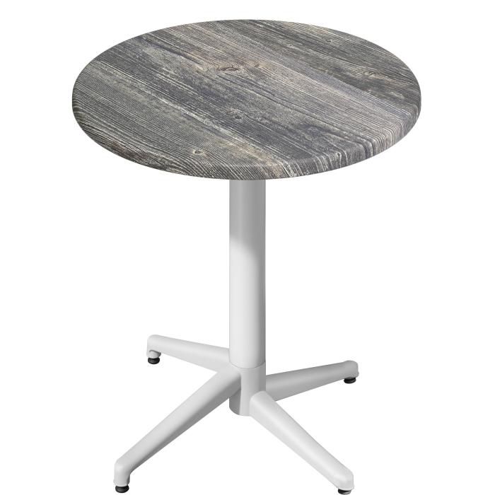 WAP | Bistro Außen Stehtisch | Ø:H 60 x 109 cm | Rustikal Kiefer / Weiß | Rund | Klappbar WAP | Bistro Außen Stehtisch | Ø:H 60 x 109 cm | Rustikal Kiefer / Weiß | Rund | Klappbar