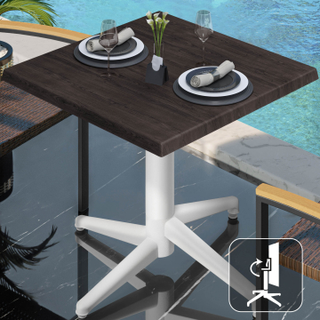 WAP | 31257 | An:Pr:Al 70 x 70 x 74 cm | Wenge / Blanco | Cuadrado