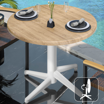 WAP | 31257 | Ø:H 70 x 74 cm | Chêne / Blanc | Rond