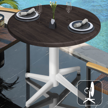 WAP | 31257 | Ø:H 70 x 74 cm | Wengé / Bianco | Rotondo