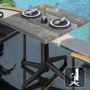 WAP | 31257 | L:S:K 70 x 70 x 74 cm | Maalaismainen mänty / musta | Neliö