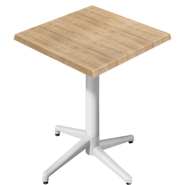 WAP | Bistro Außen Stehtisch | B:T:H 60 x 60 x 109 cm | Eiche / Weiß | Quadratisch | Klappbar