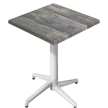 WAP | Bistro Außen Stehtisch | B:T:H 60 x 60 x 109 cm | Rustikal Kiefer / Weiß | Quadratisch | Klappbar