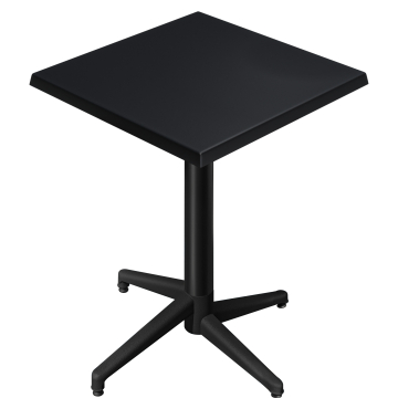 WAP | Bistro Außen Stehtisch | B:T:H 60 x 60 x 109 cm | Schwarz / Schwarz | Quadratisch | Klappbar