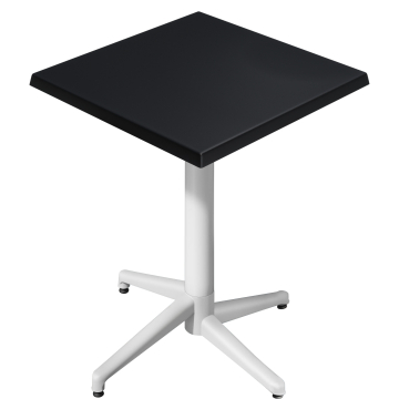 WAP | Bistro Außen Stehtisch | B:T:H 60 x 60 x 109 cm | Schwarz  / Weiß | Quadratisch | Klappbar