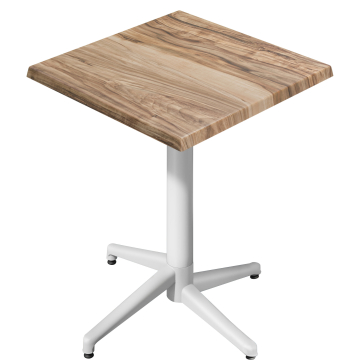 WAP | Bistro Außen Stehtisch | B:T:H 60 x 60 x 109 cm | Sheesham / Weiß | Quadratisch | Klappbar