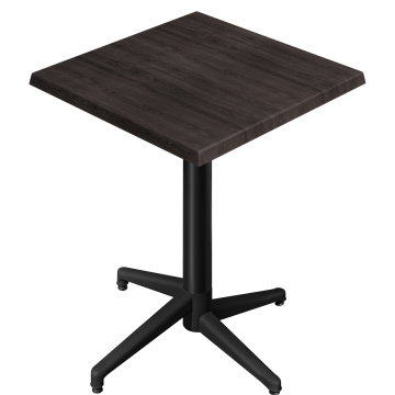 WAP | Bistro Außen Stehtisch | B:T:H 60 x 60 x 109 cm | Wenge / Schwarz | Quadratisch | Klappbar