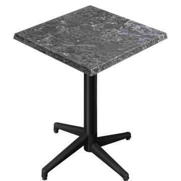 WAP | Bistro Außen Stehtisch | B:T:H 70 x 70 x 109 cm | Felsen / Schwarz | Quadratisch | Klappbar