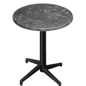 WAP | Bistro Außen Stehtisch | Ø:H 70 x 109 cm | Felsen / Schwarz | Rund | Klappbar