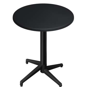 WAP | Bistro Außen Stehtisch | Ø:H 70 x 109 cm | Schwarz / Schwarz | Rund | Klappbar