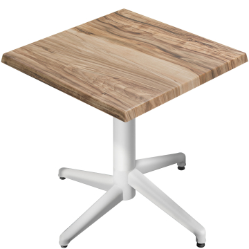 WAP | Bistro Außen Tisch | B:T:H 60 x 60 x 74 cm | Sheesham / Weiß | Quadratisch