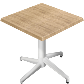 WAP | Bistro Außen Tisch | B:T:H 70 x 70 x 74 cm | Eiche / Weiß | Quadratisch