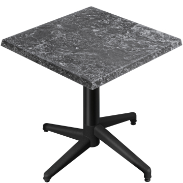 WAP | Bistro Außen Tisch | B:T:H 70 x 70 x 74 cm | Felsen / Schwarz | Quadratisch
