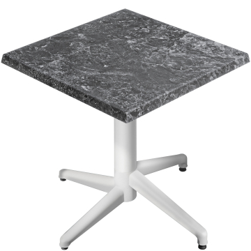 WAP | Bistro Außen Tisch | B:T:H 70 x 70 x 74 cm | Felsen / Weiß | Quadratisch