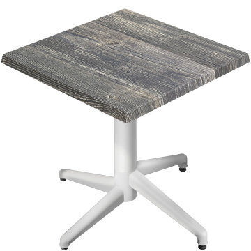 WAP | Bistro Außen Tisch | B:T:H 70 x 70 x 74 cm | Rustikal Kiefer / Weiß | Quadratisch