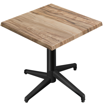 WAP | Bistro Außen Tisch | B:T:H 70 x 70 x 74 cm | Sheesham / Schwarz | Quadratisch