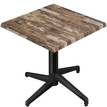 WAP | Bistro Außen Tisch | B:T:H 70 x 70 x 74 cm | Vintage Old / Schwarz | Quadratisch