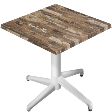 WAP | Bistro Außen Tisch | B:T:H 70 x 70 x 74 cm | Vintage Old / Weiß | Quadratisch