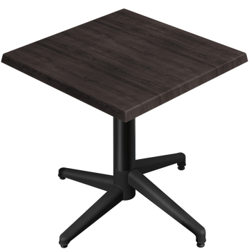 WAP | Bistro Außen Tisch | B:T:H 70 x 70 x 74 cm | Wenge / Schwarz | Quadratisch