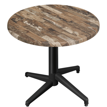 WAP | Bistro Außen Tisch | Ø:H 60 x 74 cm | Vintage Old / Schwarz | Rund