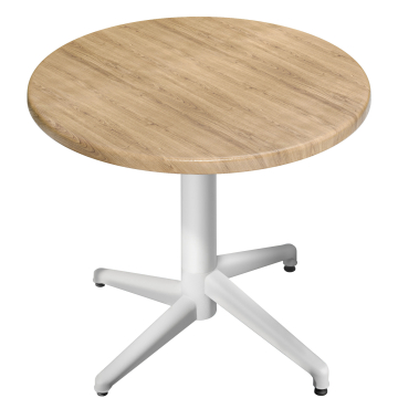 WAP | Bistro Außen Tisch | Ø:H 70 x 74 cm | Eiche / Weiß | Rund