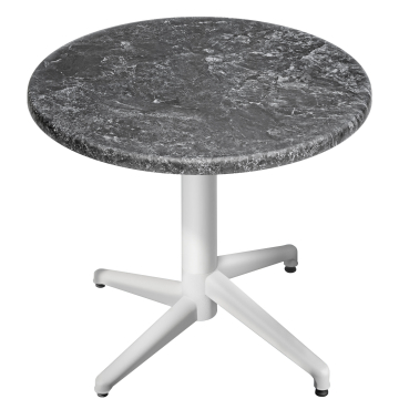 WAP | Bistro Außen Tisch | Ø:H 70 x 74 cm | Felsen / Weiß | Rund