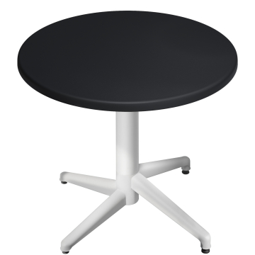 WAP | Bistro Außen Tisch | Ø:H 70 x 74 cm | Schwarz  / Weiß | Rund