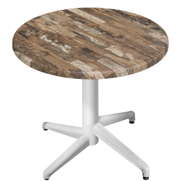 WAP | Bistro Außen Tisch | Ø:H 70 x 74 cm | Vintage Old / Weiß | Rund