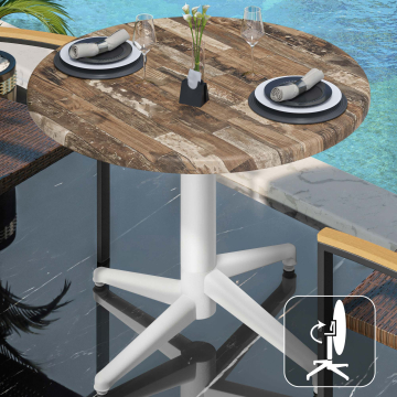 WAP | Werzalit Bistro Table | Ø:H 70 x 74 cm | Vintage Old / White