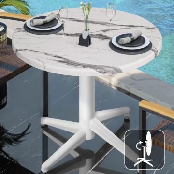 WAP | 31257 | Ø:H 70 x 74 cm | White marble / white | Round