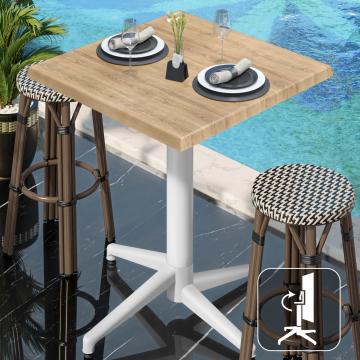 WAP | 31259 | B:D:H 60 x 60 x 109 cm | Eiken / Wit | Quadratisch | Klappbar
